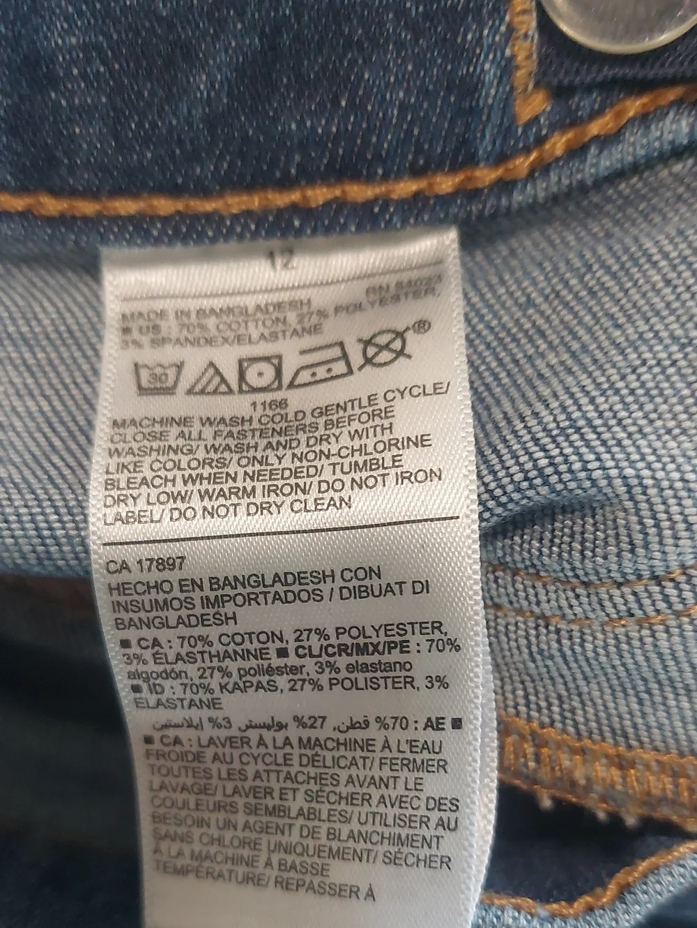 Old Navy Childrens Ripped Skinny Jeans Size 12  - Blue